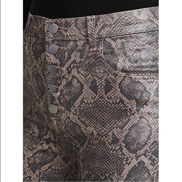 J BRAND Lillie Coated High Rise Skinny Jeans Snakeskin Size 27 - Picture 4 of 13